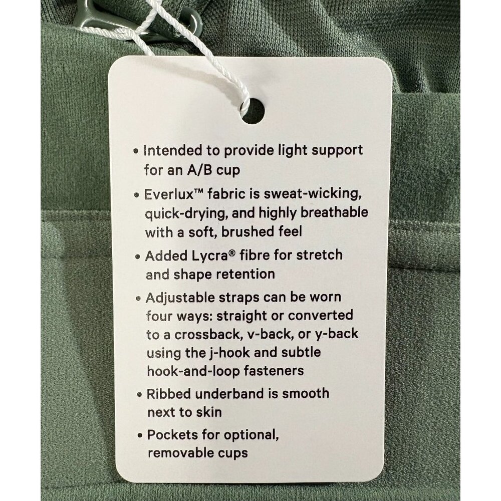 Lululemon License to Train Triangle Bra A/B logo sz 10 color green GREU NWT $48 - Picture 7 of 10